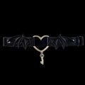 Punk Leather devil wings leg garters