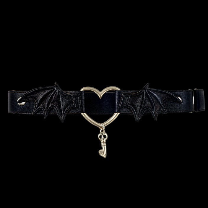 Punk Leather devil wings leg garters