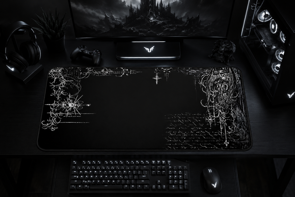 Y2K Black gaming desk mat