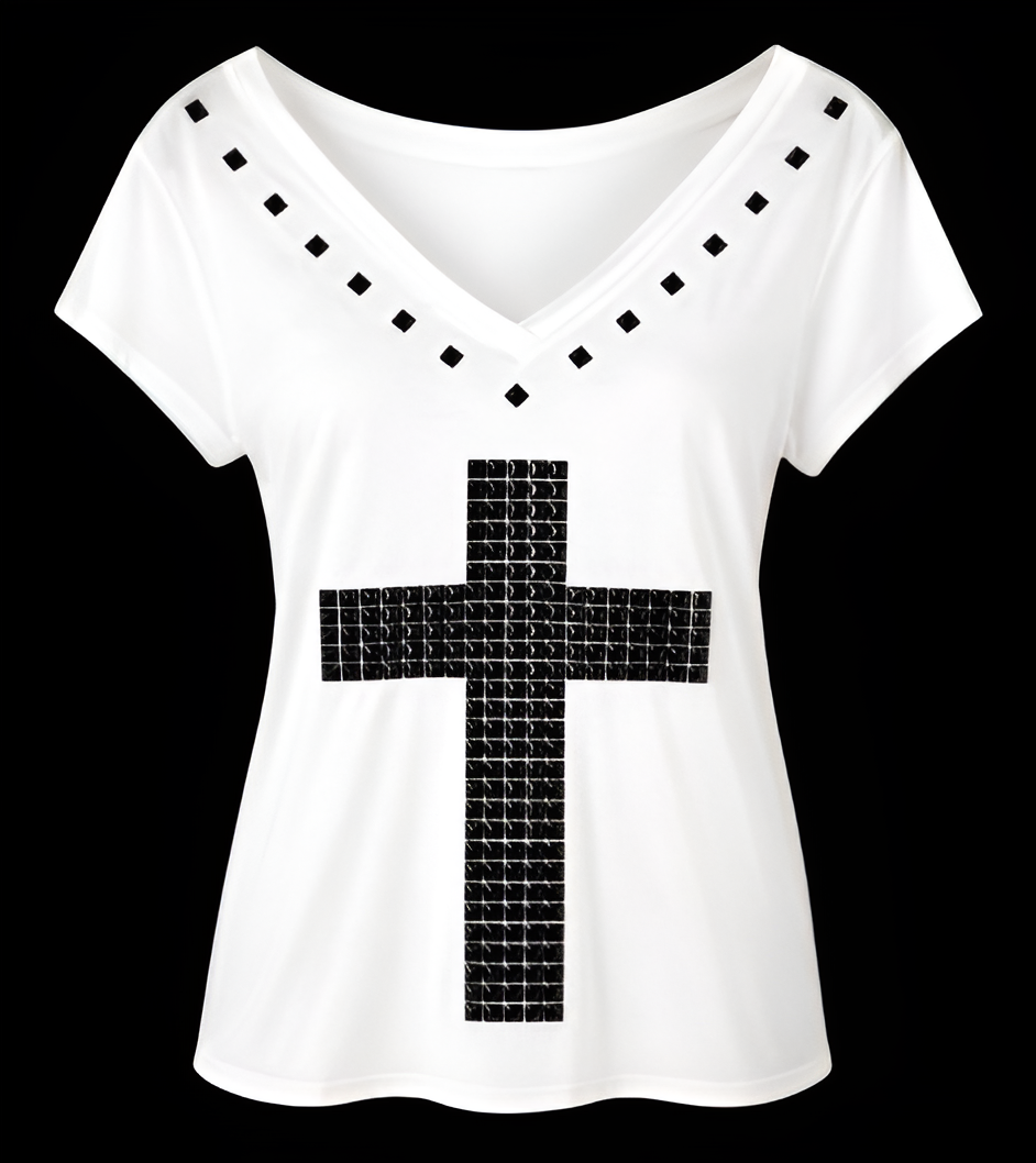 Y2K Metal cross graphic tee