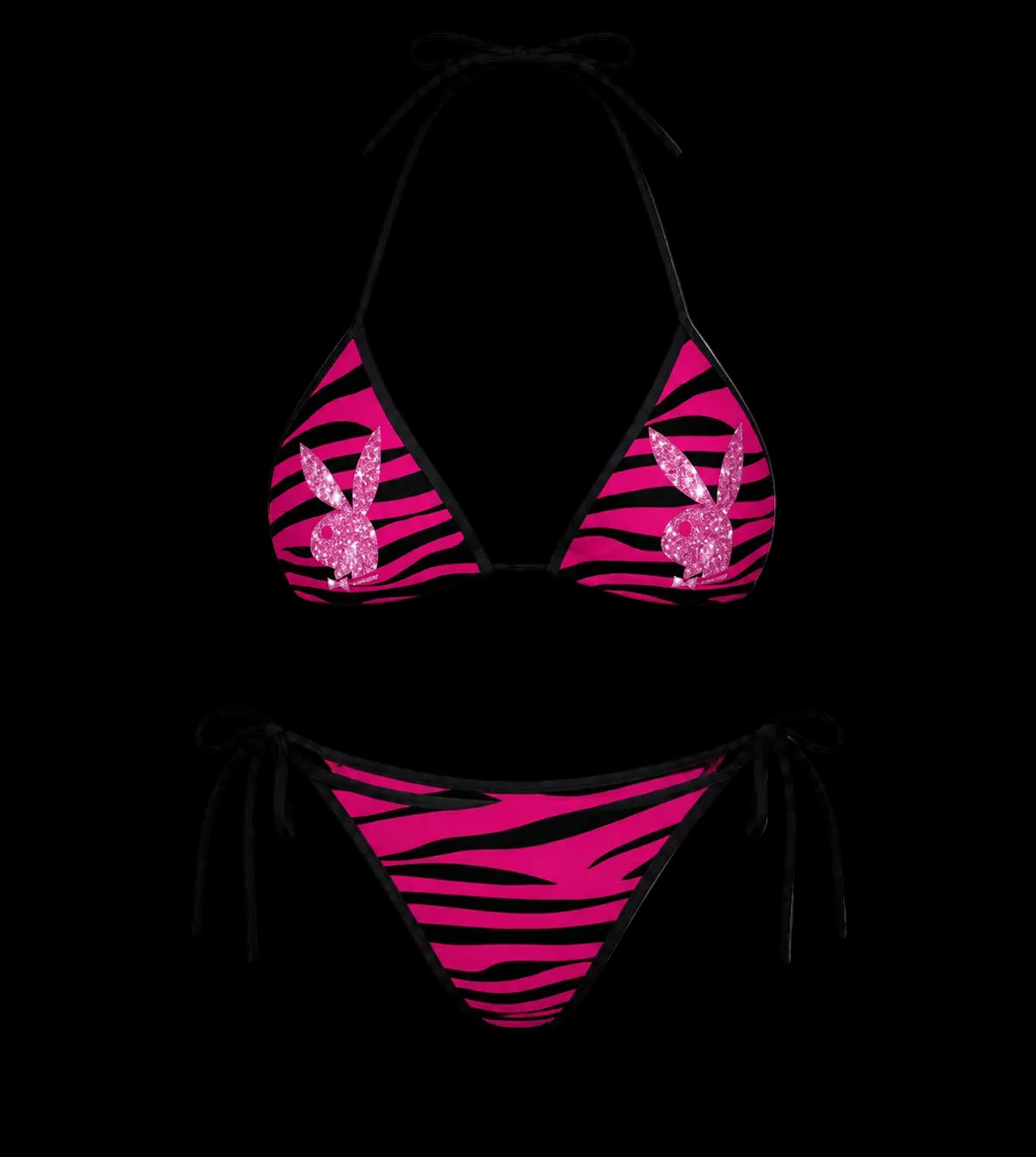 Y2K Pink bunny bikini set