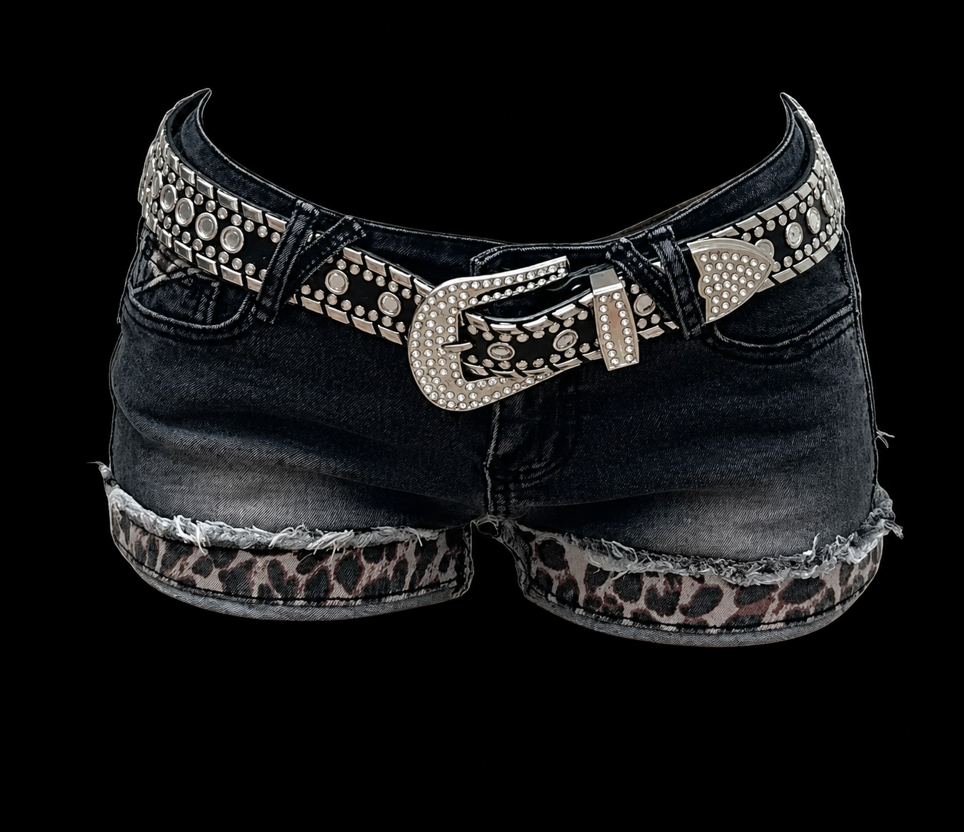 Y2K Panther demin shorts