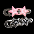 Y2K Chrome cosmic star hair clips