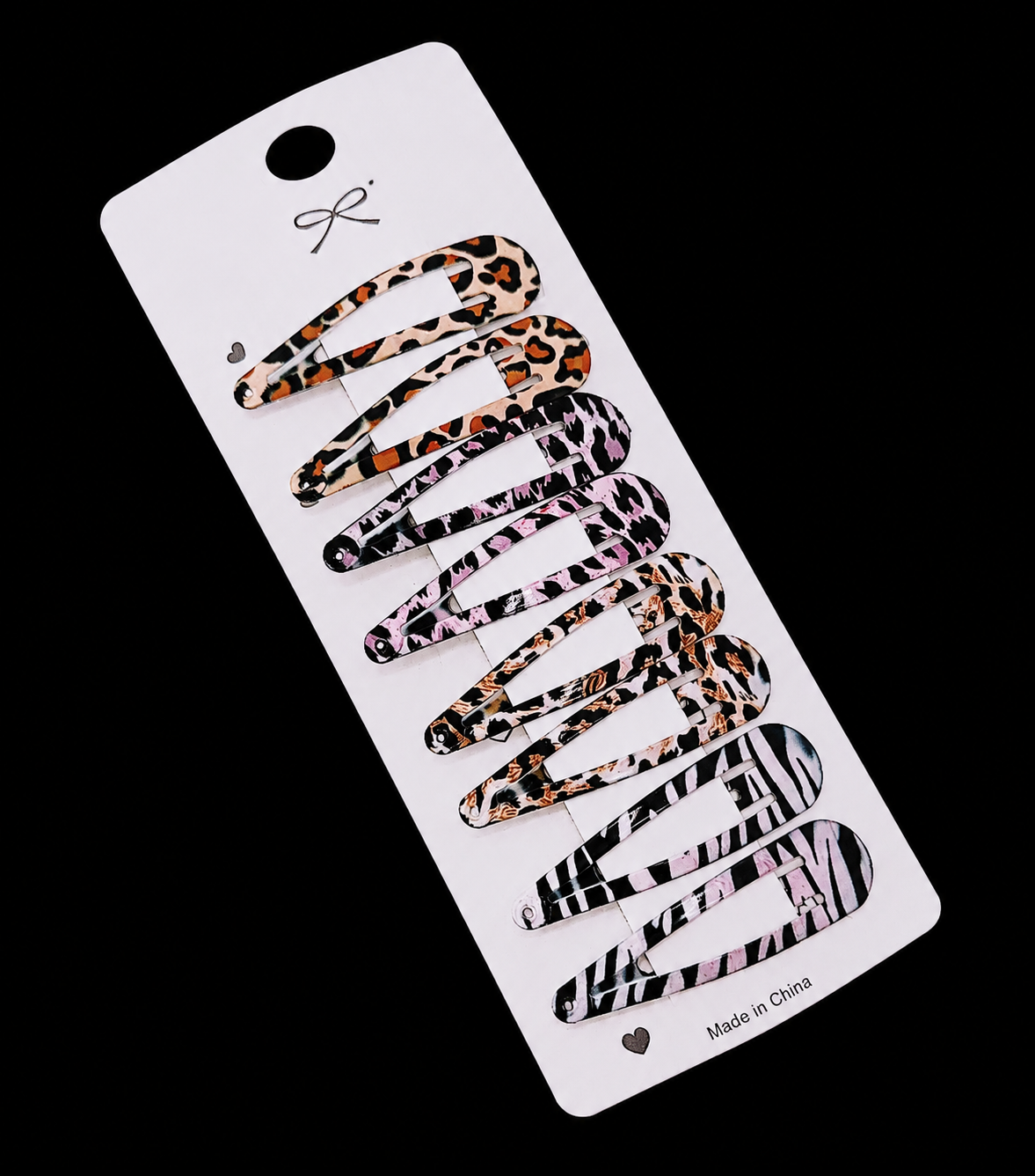 8pcs Leopard print hair clips