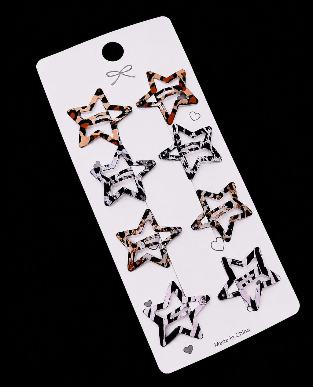 8pcs Leopard print hair clips