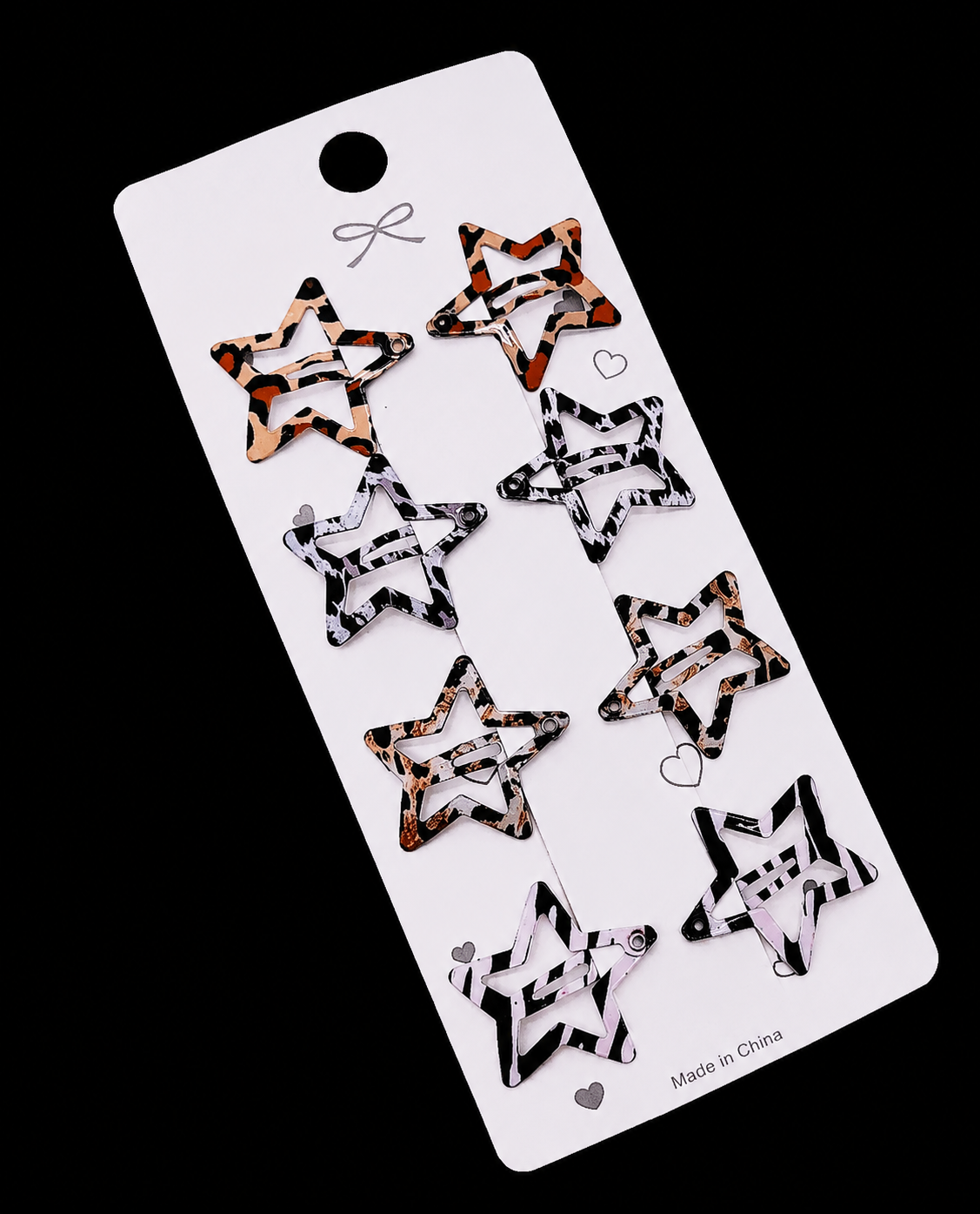 8pcs Leopard print hair clips
