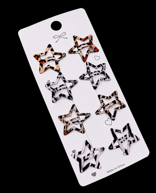 8pcs Leopard print hair clips