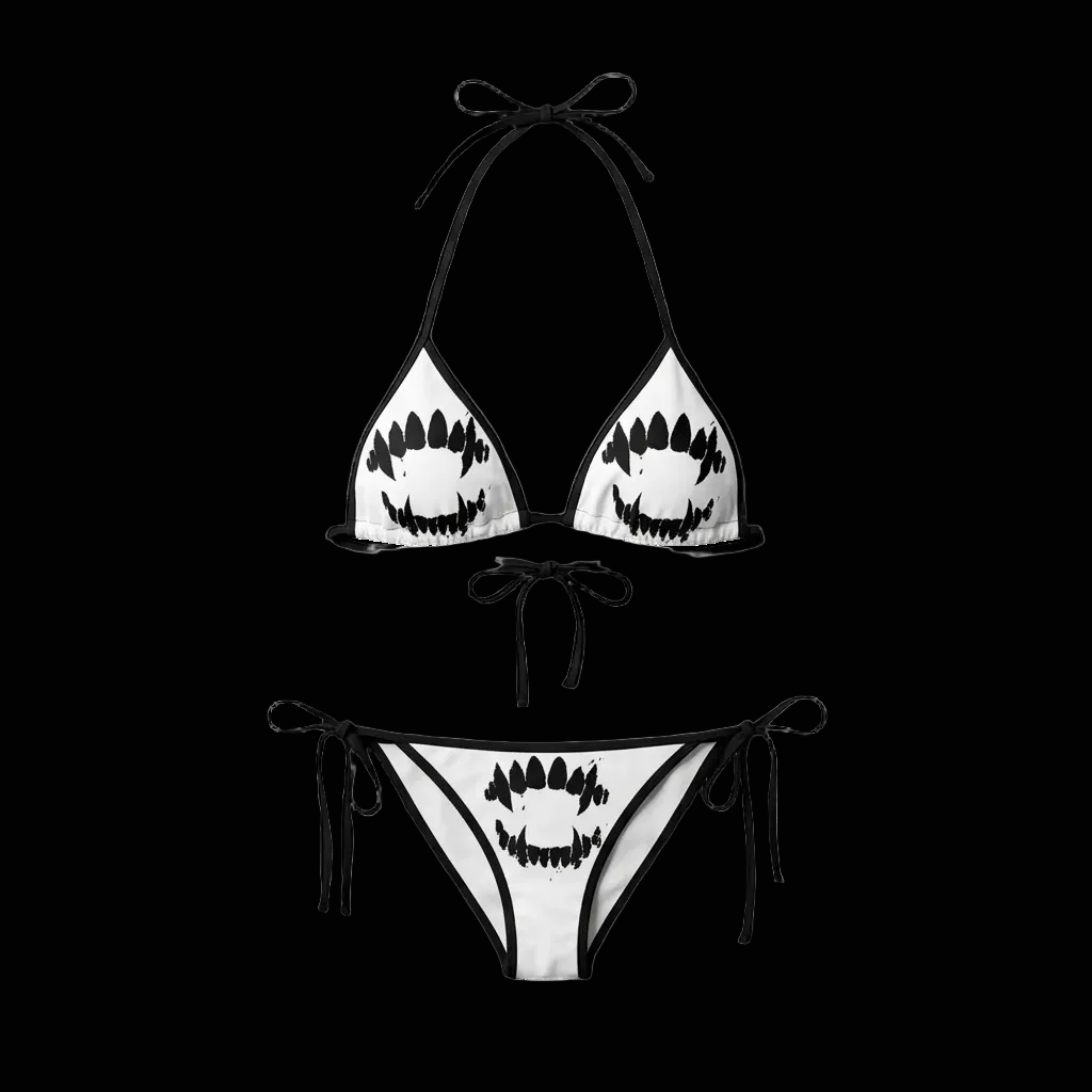 Y2K Vampire teeth bikini set